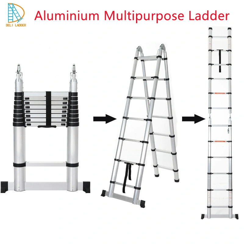 Lidl Aluminium Telescopic Ladder Folding Retractable Stairs Ladder En131