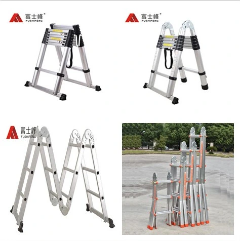 Aluminium Multipurpose Extension Step Folding Telescopic Ladder with 3.8m En131-6