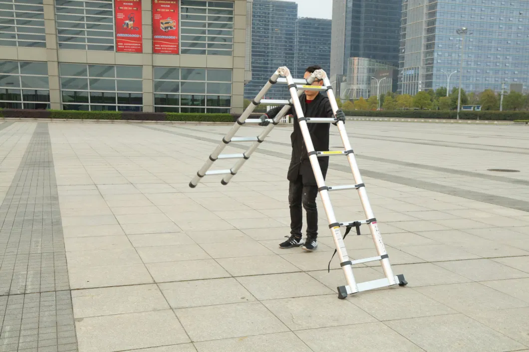 Factory Supply En131 Articulated Foldable Extension Household Telescopic Aluminum Ladder