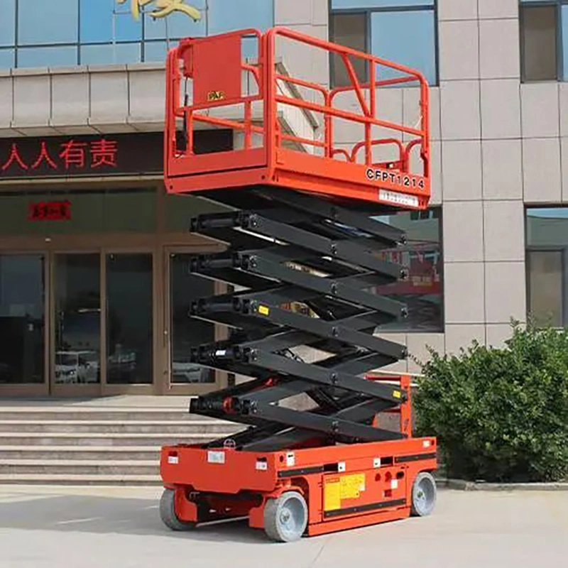 Self-Propelled Scissor Lift 8m 10m 11m 12m Electric Lift Platform Working Lifting Height 13.8m for Sale
