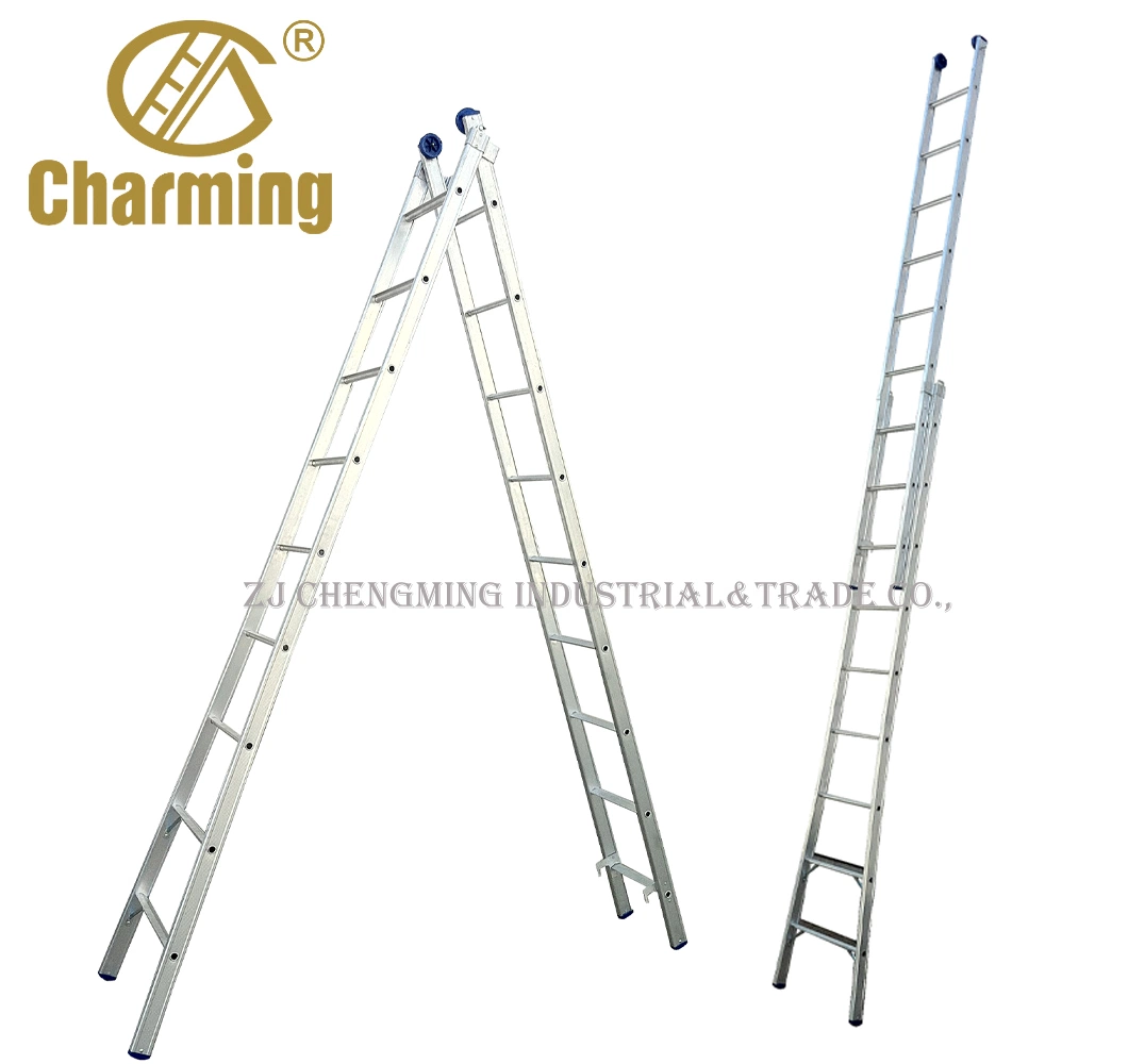 Extension Ladder with wheels 2*9 step ladders A type ladders Aluminium Combination Ladders