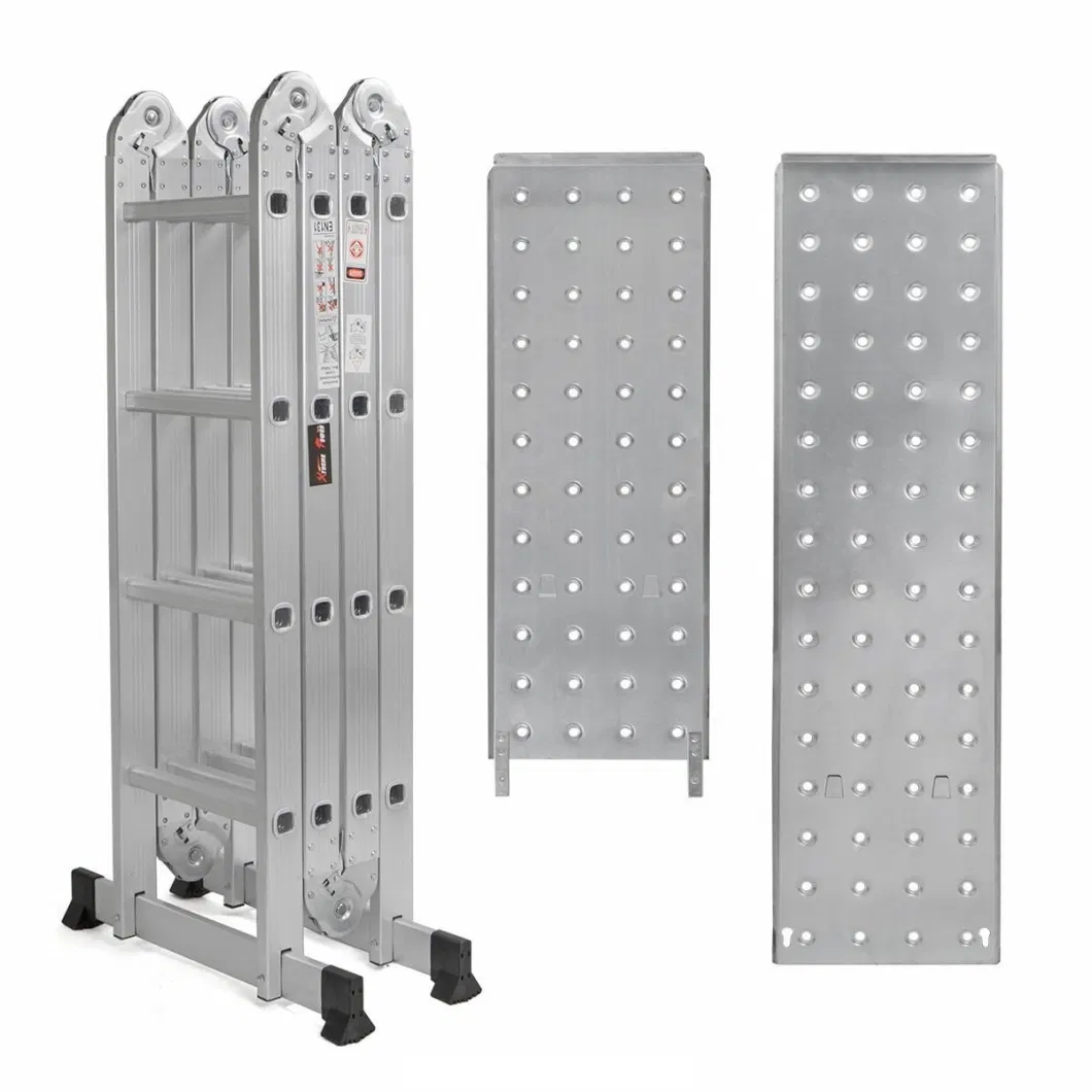 4X3 4X4 4X5 Step Aluminum Multi-Purpose Foldable Ladder with EN 131