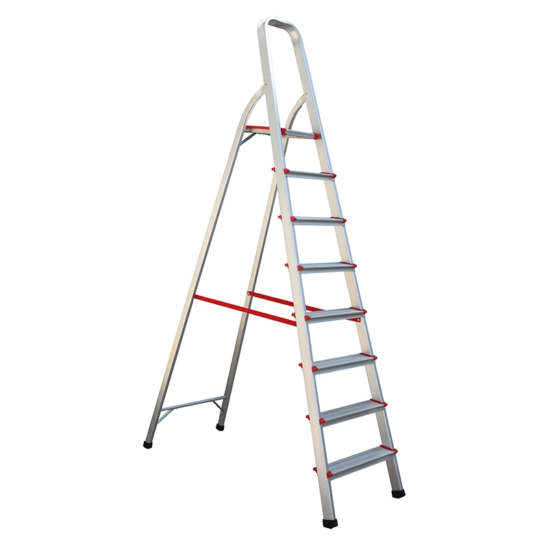 3-9 Step Wholesale Aluminum Foldable A shaped Household Ladders with EN 131