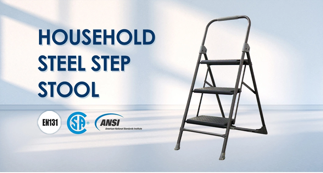 Two Step Ladder Steel Material Stepladder