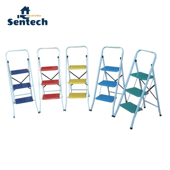 Factory Directly Supply Folding Steel Step Ladder with Durable Square Tube 