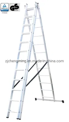 GS APPROVED EN131 Aluminum Combination Ladder 3*12step Section Extension Ladder Outdoor Use Ladder