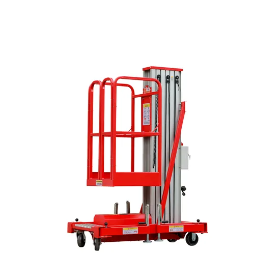 Single Mast Aluminum Alloy Mast Lift Hydraulic Hydraulic for Aerial Working Platform Lift 