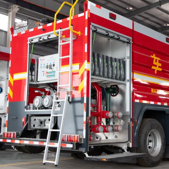 Fire Fighting Truck/Emergency Service Vehicle 304 Stainless Steel Back Round Tube Ladder