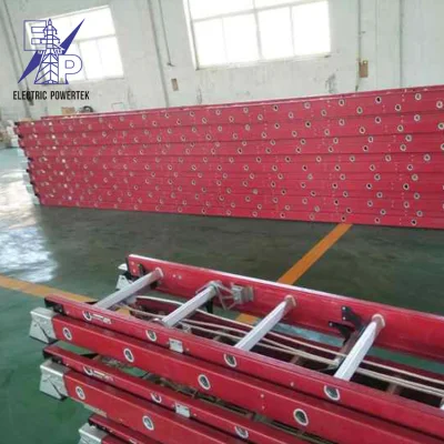 En131 Single Side Fiberglass Extension Ladder with Aluminum Alloy Steps in Electrical Project