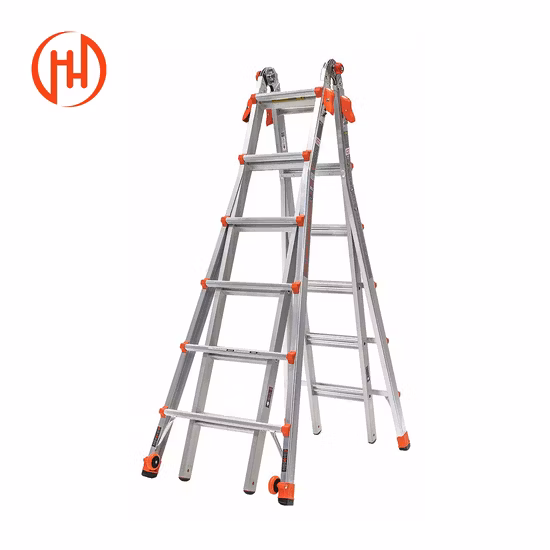 Metal Triangle Aluminium Safety Folding China Multipurpose Industrial Home Use Household Portable Scaffold Step Ladder for Sale