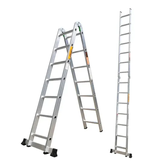 Double Sided Aluminum Hinged Folding Ladder 