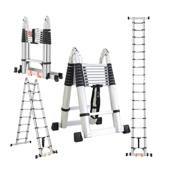Telescope Double Sided Folding Ladder Aluminium 2 X 8 Steps 9 Steps Aluminum Alloy Thickened Ladder Tree Stands 